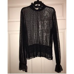 Mesh Polka Dot Top